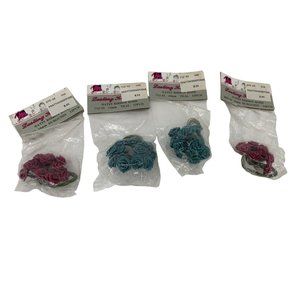 Mangelsens Vintage Silk Ribbon Roses (48) burgundy teal